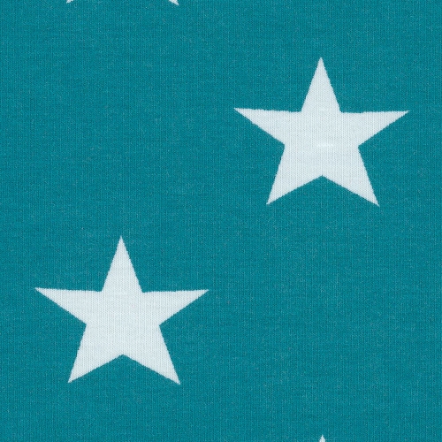 Jersey Swafing - Sterne - 3,5 cm - Petrol